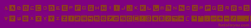 フォントCut It Out – 紫色の背景に茶色のフォント