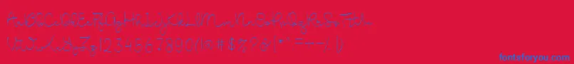 Cute Baby Regular DF Font – Blue Fonts on Red Background