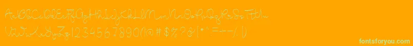 Cute Baby Regular DF-Schriftart – Grüne Schriften auf orangefarbenem Hintergrund