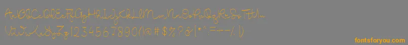 Cute Baby Regular DF Font – Orange Fonts on Gray Background
