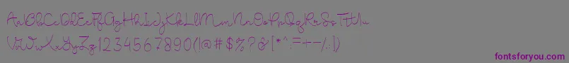 Cute Baby Regular DF Font – Purple Fonts on Gray Background
