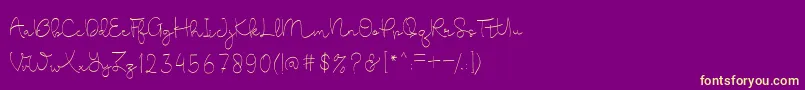 Cute Baby Regular DF Font – Yellow Fonts on Purple Background