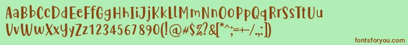 Cute Be Special by Situjuh 7NTypes Font – Brown Fonts on Green Background