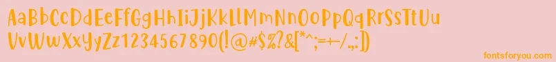 Cute Be Special by Situjuh 7NTypes Font – Orange Fonts on Pink Background