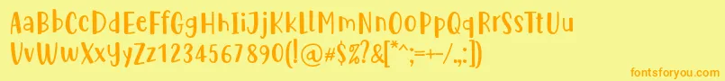 Cute Be Special by Situjuh 7NTypes Font – Orange Fonts on Yellow Background