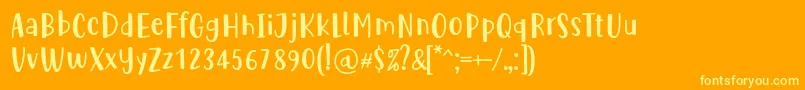 Cute Be Special by Situjuh 7NTypes Font – Yellow Fonts on Orange Background