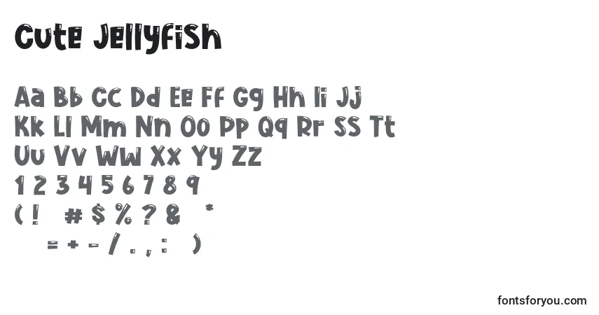 Schriftart Cute Jellyfish – Alphabet, Zahlen, spezielle Symbole