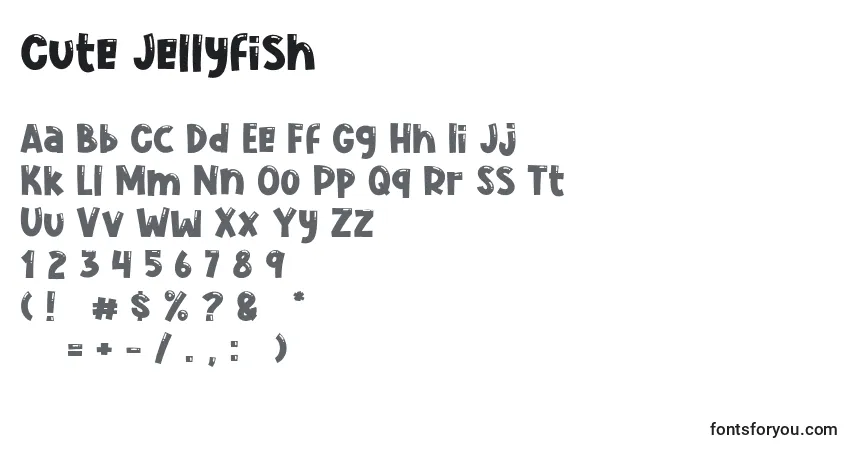 A fonte Cute Jellyfish (124322) – alfabeto, números, caracteres especiais