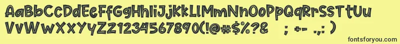 Cute Maple Font – Black Fonts on Yellow Background