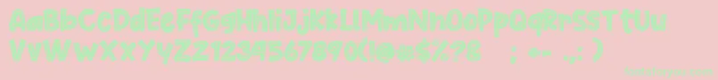 Cute Maple Font – Green Fonts on Pink Background