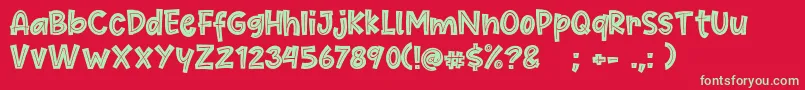 Cute Maple Font – Green Fonts on Red Background