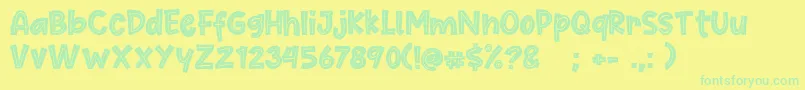 Cute Maple Font – Green Fonts on Yellow Background