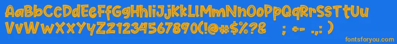 Cute Maple Font – Orange Fonts on Blue Background