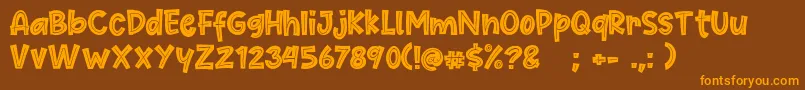 Cute Maple Font – Orange Fonts on Brown Background