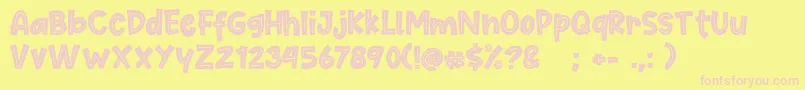 Cute Maple Font – Pink Fonts on Yellow Background