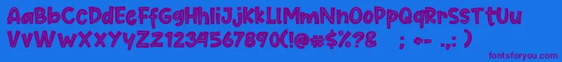Cute Maple Font – Purple Fonts on Blue Background