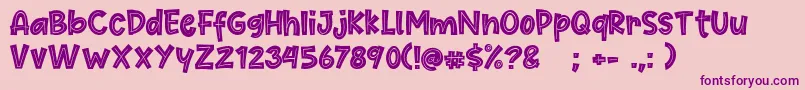 Cute Maple Font – Purple Fonts on Pink Background