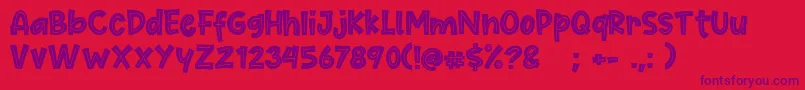 Cute Maple Font – Purple Fonts on Red Background