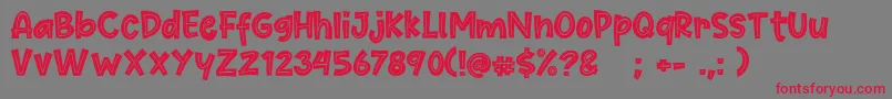 Cute Maple Font – Red Fonts on Gray Background