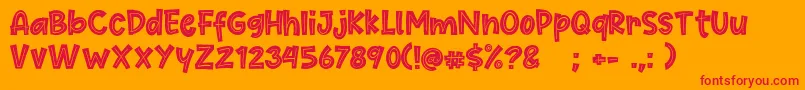 Cute Maple Font – Red Fonts on Orange Background