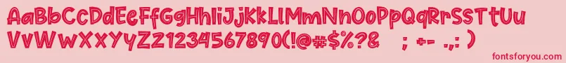 Cute Maple Font – Red Fonts on Pink Background