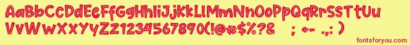 Cute Maple Font – Red Fonts on Yellow Background