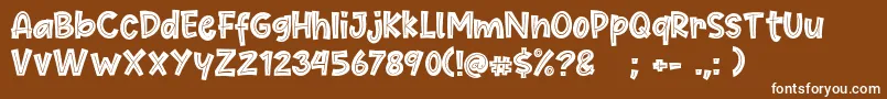 Cute Maple-Schriftart – Weiße Schriften auf braunem Hintergrund