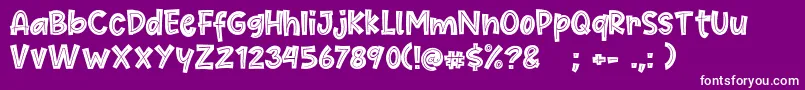 Cute Maple-Schriftart – Weiße Schriften auf violettem Hintergrund