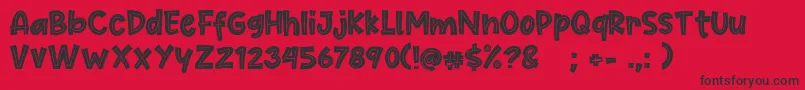 Cute Maple Font – Black Fonts on Red Background