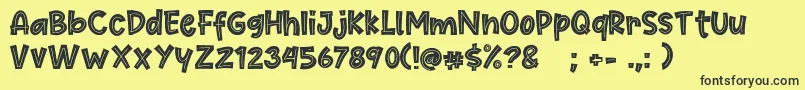 Cute Maple Font – Black Fonts on Yellow Background