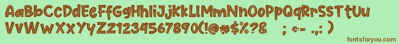 Cute Maple Font – Brown Fonts on Green Background