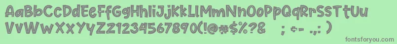 Cute Maple Font – Gray Fonts on Green Background