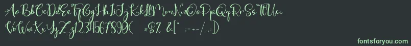 フォントCute Thing Script – 黒い背景に緑の文字