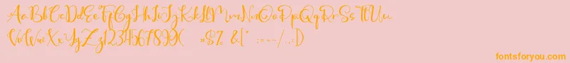 Cute Thing Script-Schriftart – Orangefarbene Schriften auf rosa Hintergrund