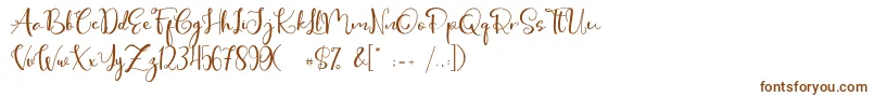 Шрифт Cute Thing Script – коричневые шрифты на белом фоне