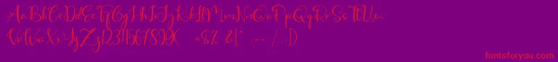 fuente Cute Thing Script – Fuentes Rojas Sobre Fondo Morado