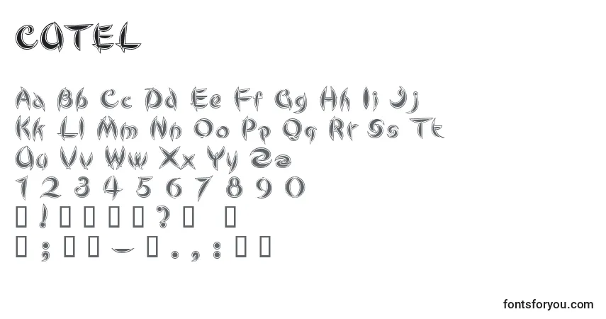 Czcionka CUTEL    (124328) – alfabet, cyfry, specjalne znaki