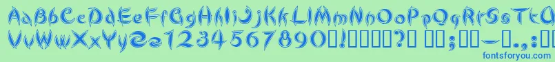 フォントCUTEL    – 青い文字は緑の背景です。