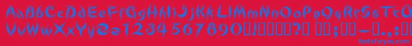 CUTEL    Font – Blue Fonts on Red Background