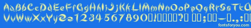 CUTEL    Font – Yellow Fonts on Blue Background