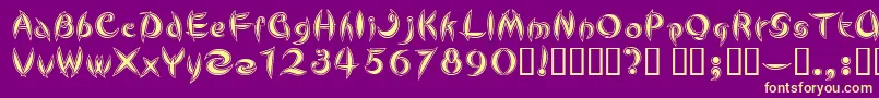 CUTEL    Font – Yellow Fonts on Purple Background