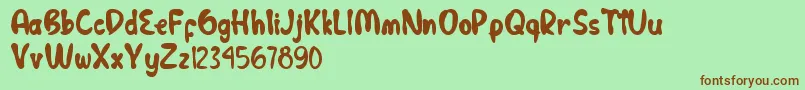 Cutie Bunnie Font – Brown Fonts on Green Background