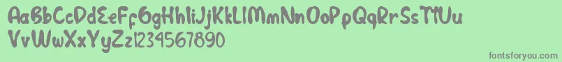 Cutie Bunnie Font – Gray Fonts on Green Background