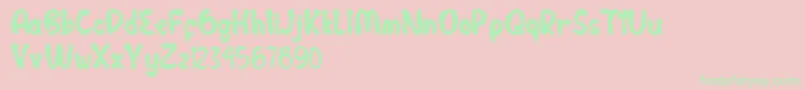 Cutie Bunnie Font – Green Fonts on Pink Background