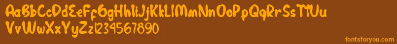 Cutie Bunnie Font – Orange Fonts on Brown Background