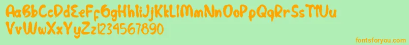 Cutie Bunnie Font – Orange Fonts on Green Background