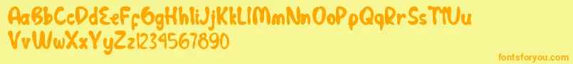 Шрифт Cutie Bunnie – оранжевые шрифты на жёлтом фоне