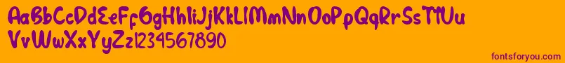 Cutie Bunnie Font – Purple Fonts on Orange Background