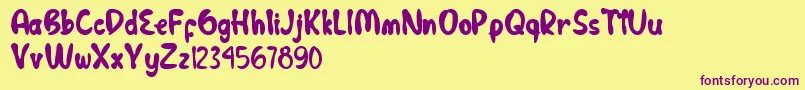 Cutie Bunnie Font – Purple Fonts on Yellow Background