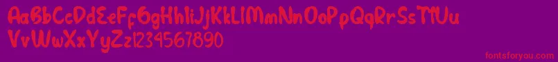 Cutie Bunnie Font – Red Fonts on Purple Background